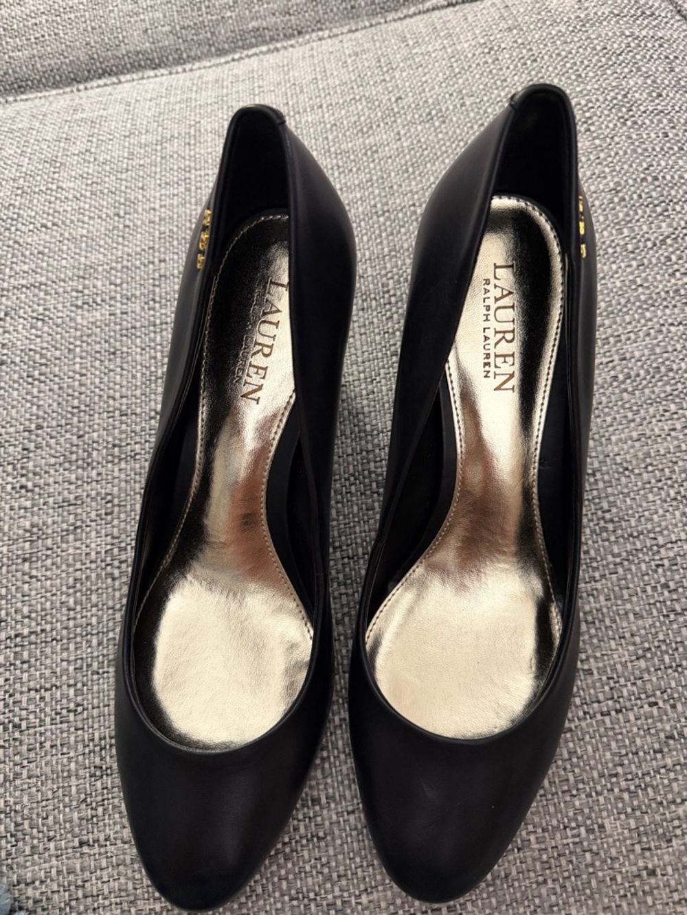 Lauren Ralph Lauren Black Pumps with Metallic Gold Insole